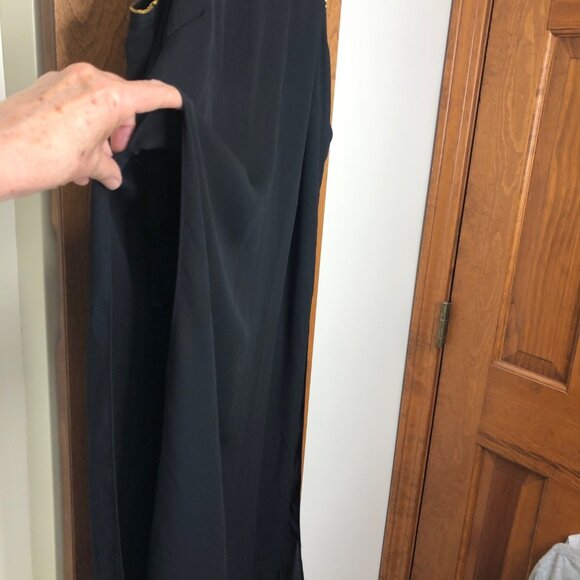 Bebe Tunic Top Split Sides Open Back Sheer Lined Romantic Whimsigoth Black Sexy - Picture 4 of 12